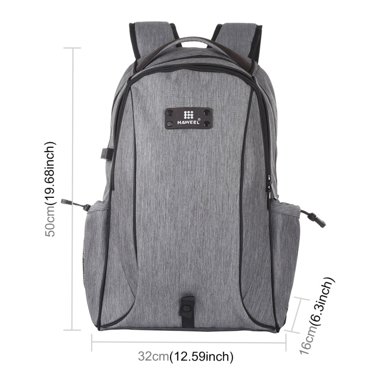 HAWEEL Outdoor Portable Canvas Dual Shoulders Laptop Backpack(Grey) - Backpack by HAWEEL | Online Shopping UK | buy2fix