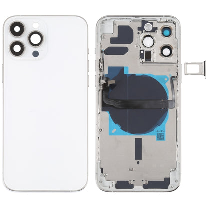 For iPhone 13 Pro Max Battery Back Cover with Side Keys & Card Tray & Power + Volume Flex Cable & Wireless Charging Module(White) - Repair & Spare Parts by buy2fix | Online Shopping UK | buy2fix