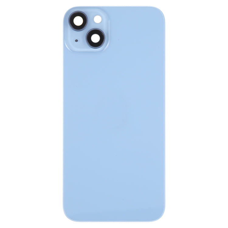 Glass Battery Back Cover with Holder for iPhone 14(Blue) -  by buy2fix | Online Shopping UK | buy2fix