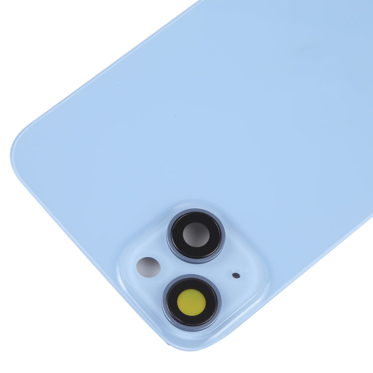 Glass Battery Back Cover with Holder for iPhone 14(Blue) -  by buy2fix | Online Shopping UK | buy2fix