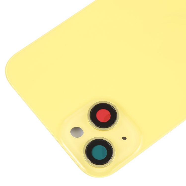 Glass Battery Back Cover with Holder for iPhone 14(Yellow) -  by buy2fix | Online Shopping UK | buy2fix