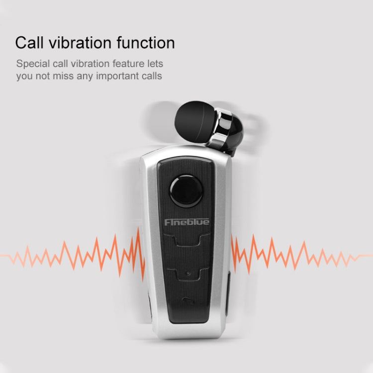 Fineblue F910 CSR4.1 Retractable Cable Caller Vibration Reminder Anti-theft Bluetooth Headset(White) - Bluetooth Earphone by Fineblue | Online Shopping UK | buy2fix