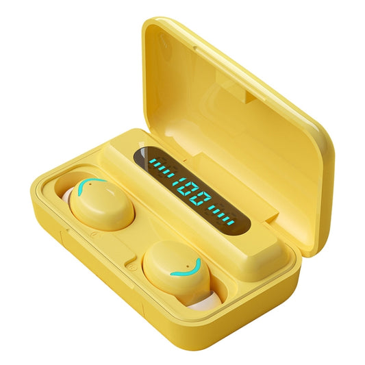 F9-5C Macaron Series Four-bar Breathing Light + Digital Display Noise Reduction Bluetooth Earphone (Yellow) - Bluetooth Earphone by buy2fix | Online Shopping UK | buy2fix