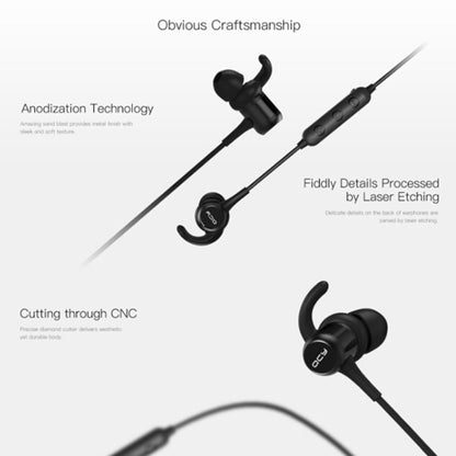 QCY M1C Sports Wireless V4.1 Bluetooth Earphones with Mic, For iPad, iPhone, Galaxy, Huawei, Xiaomi, LG, HTC and Other Smart Phones(Black) - Bluetooth Earphone by QCY | Online Shopping UK | buy2fix