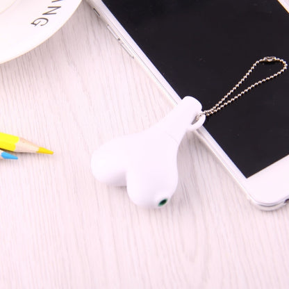 1 Male to 2 Females 3.5mm Jack Plug Multi-function Heart Shaped Earphone Audio Video Splitter Adapter with Key Chain for iPhone, iPad, iPod, Samsung, Xiaomi, HTC and Other 3.5 mm Audio Interface Electronic Digital Products(White) - Splitter Adapter by buy2fix | Online Shopping UK | buy2fix