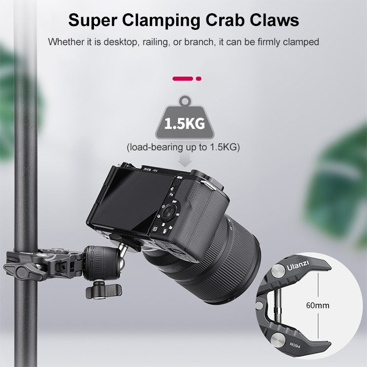 Ulanzi R099 Camera Super Clamp Magic Arm with 360 Degree Adjustable Mini Ball Head - Tripod Heads by Ulanzi | Online Shopping UK | buy2fix