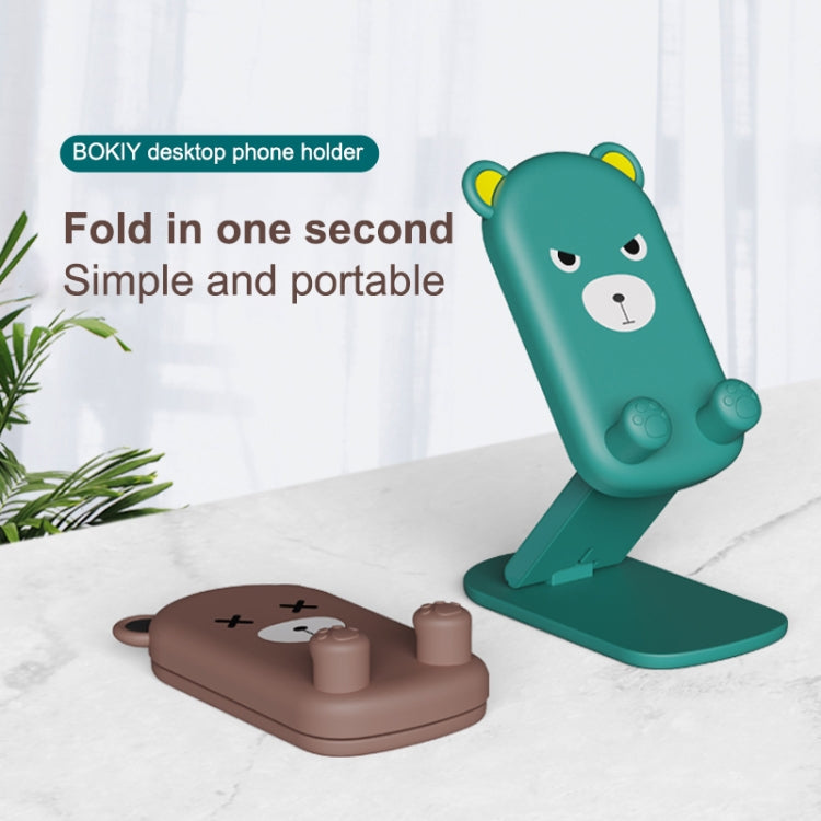 DK-XX-111 Cartoon Animal Retractable Phone Lazy Bracket Foldable Desktop Holder(Brown) - Desktop Holder by buy2fix | Online Shopping UK | buy2fix
