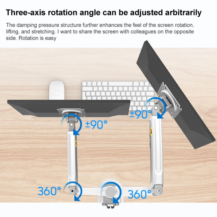 NB H180 Column Type Dual-screen Monitor Holder Desktop Rotating Lifting Computer Monitor Base Hanger (Black) - Desktop Holder by buy2fix | Online Shopping UK | buy2fix