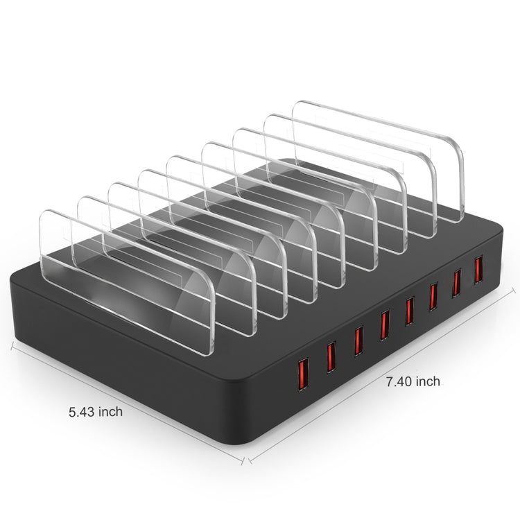 X6 96W 2.4A 8 USB Ports Smart Charger with Detachable Bezel, US Plug(Black) - Multifunction Charger by buy2fix | Online Shopping UK | buy2fix