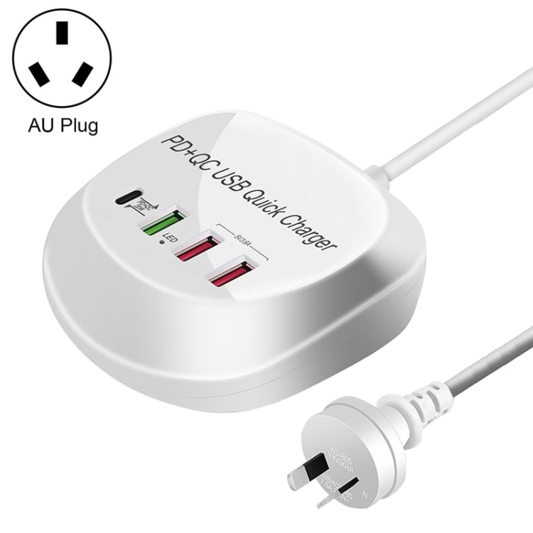 WLX-T3P 4 In 1 PD + QC Multi-function Smart Fast Charging USB Charger(AU Plug) - Multifunction Charger by buy2fix | Online Shopping UK | buy2fix