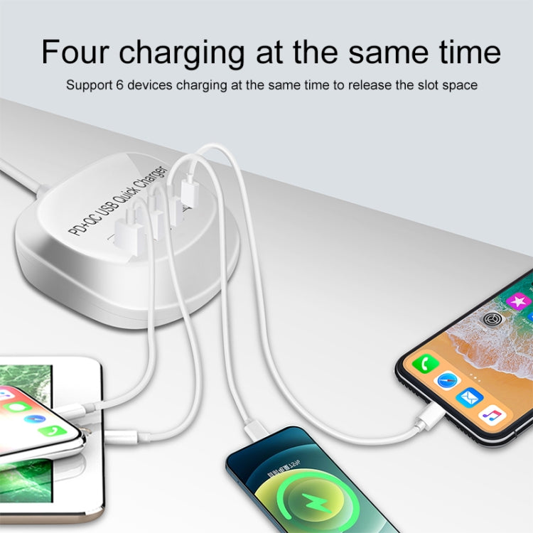 WLX-T3P 4 In 1 PD + QC Multi-function Smart Fast Charging USB Charger(EU Plug) - Multifunction Charger by buy2fix | Online Shopping UK | buy2fix