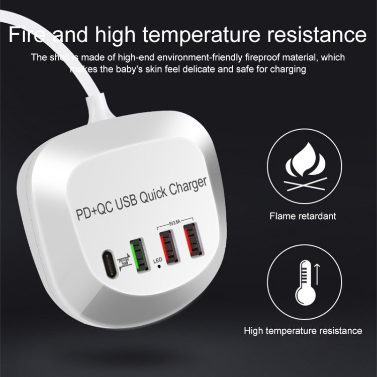 WLX-T3P 4 In 1 PD + QC Multi-function Smart Fast Charging USB Charger (US Plug) - Multifunction Charger by buy2fix | Online Shopping UK | buy2fix