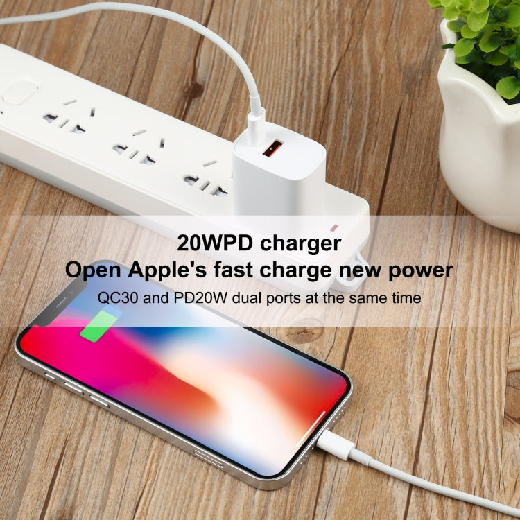 U087 20W USB-C / Type-C + USB Ports Fast Charging Travel Charger, US Plug - Apple Accessories by buy2fix | Online Shopping UK | buy2fix