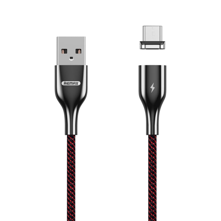 REMAX RC-158m 3A USB to Micro USB Interface Charging + Transmission Magnetic Attraction Polyester Two-color Braided Data Cable, Cable Length: 1m (Red) - Charging Cable & Head by REMAX | Online Shopping UK | buy2fix