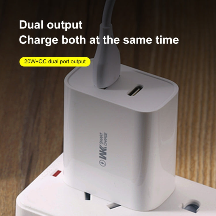 WK WP-U53 QC3.0 Charger 20W USB Type-C Maxspeed PD Fast Charger(UK Plug) - USB Charger by WK | Online Shopping UK | buy2fix