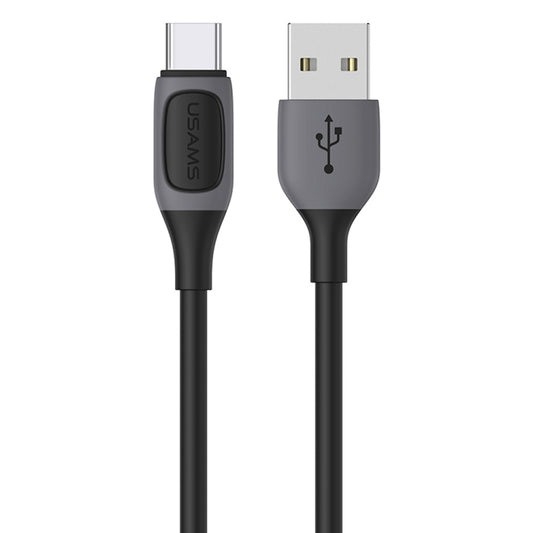 USAMS US-SJ596 Jelly Series USB to Type-C Two-Color Data Cable, Cable Length: 1m(Black) -  by USAMS | Online Shopping UK | buy2fix