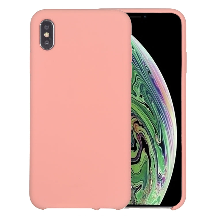 For iPhone XR Four Corners Full Coverage Liquid Silicone Case(Light Pink) - More iPhone Cases by buy2fix | Online Shopping UK | buy2fix