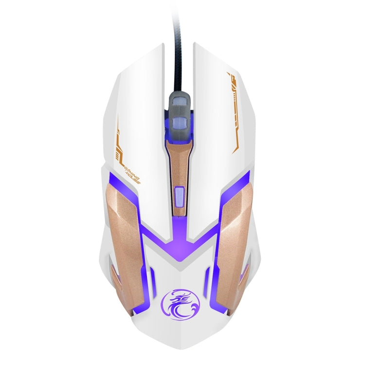 iMICE V6 LED Colorful Light USB 6 Buttons 3200 DPI Wired Optical Gaming Mouse for Computer PC Laptop(White) - Wired Mice by iMICE | Online Shopping UK | buy2fix