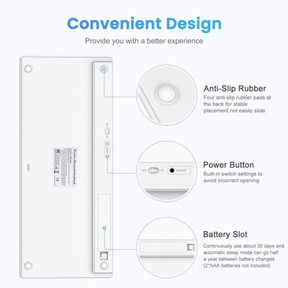 WB-8022 Ultra-thin Wireless Bluetooth Keyboard for iPad, Samsung, Huawei,  Xiaomi, Tablet PCs or Smart Phones, Arabic Keys(Silver) - Computer & Networking by buy2fix | Online Shopping UK | buy2fix