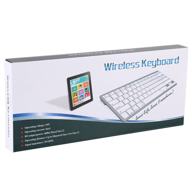 WB-8022 Ultra-thin Wireless Bluetooth Keyboard for iPad, Samsung, Huawei, Xiaomi, Tablet PCs or Smartphones, Portuguese Keys(Silver) - Computer & Networking by buy2fix | Online Shopping UK | buy2fix