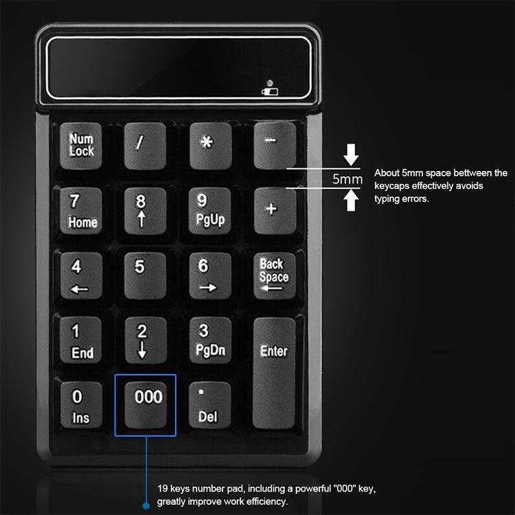 MC Saite 525BT 19 Keys Bluetooth Numeric Keyboard - Mini Keyboard by MC Saite | Online Shopping UK | buy2fix