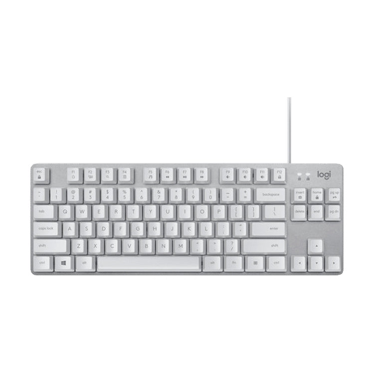 Logitech K835 Mini Mechanical Wired Keyboard, Green Shaft (White) - Wired Keyboard by Logitech | Online Shopping UK | buy2fix