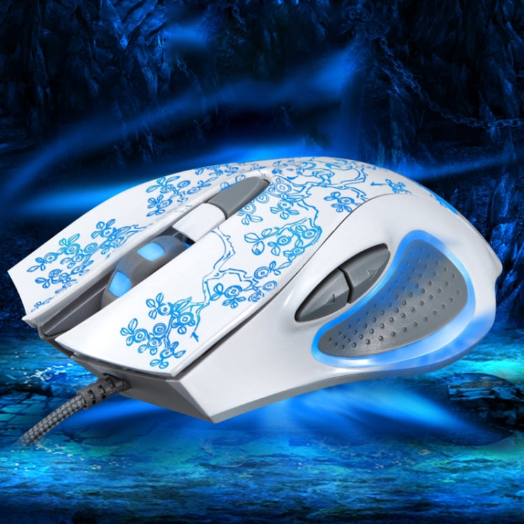 ZGB 169 USB 2400DPI Four-speed Adjustable LED Backlight Wired Optical E-sport Gaming Mouse with Counter Weight, Length: 1.45m(White) - Computer & Networking by Chasing Leopard | Online Shopping UK | buy2fix