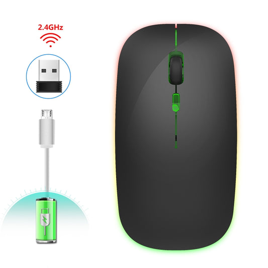 HXSJ M40 4 Key 2.4G Colorful Wireless Silent Mouse (Black) - Wireless Mice by HXSJ | Online Shopping UK | buy2fix