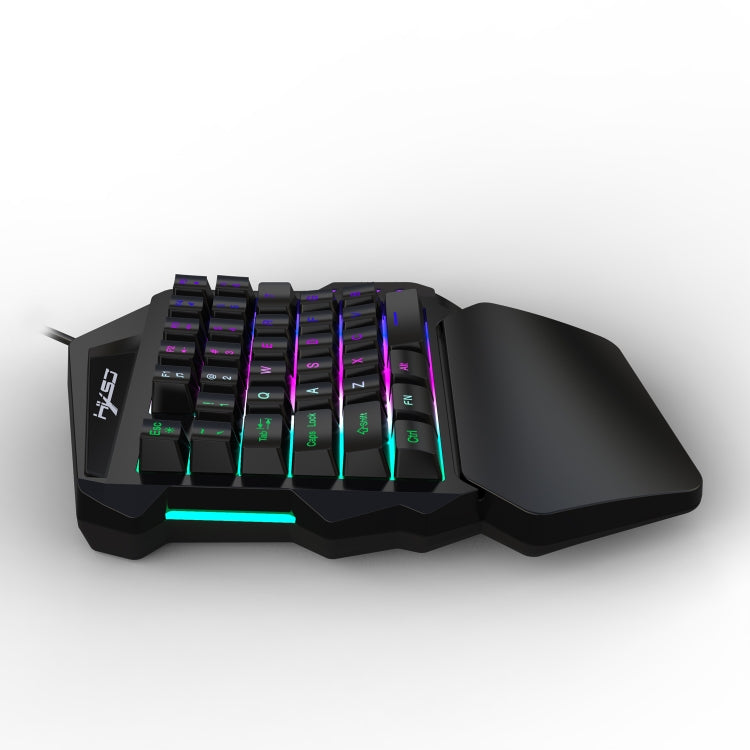 HXSJ V100 Universal One-hand 35-Keys Mechanical Blue Axis Seven-color Backlight Wired Gaming Keyboard, Length: 1.6m - Other Accessories by HXSJ | Online Shopping UK | buy2fix