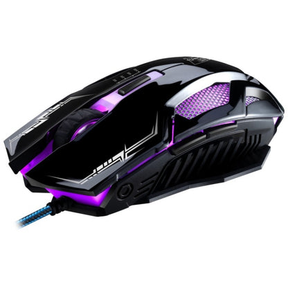 Chasing Leopard V10 USB 6-keys 2400DPI Four-speed Adjustable Steel Mesh Backlight Wired Optical Gaming Mouse, Length: 1.45m(Jet Black) - Computer & Networking by Chasing Leopard | Online Shopping UK | buy2fix