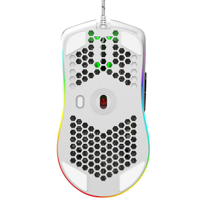 HXSJ J900 6 Keys RGB Lighting Programmable Gaming Wired Mouse (White) - Wired Mice by HXSJ | Online Shopping UK | buy2fix