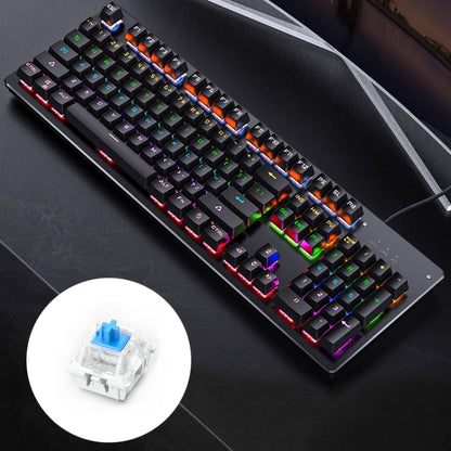 YINDIAO Classic Square Keys Mixed Light USB Mechanical Gaming Wired Keyboard, Blue Shaft (Black) - Wired Keyboard by YINDIAO | Online Shopping UK | buy2fix