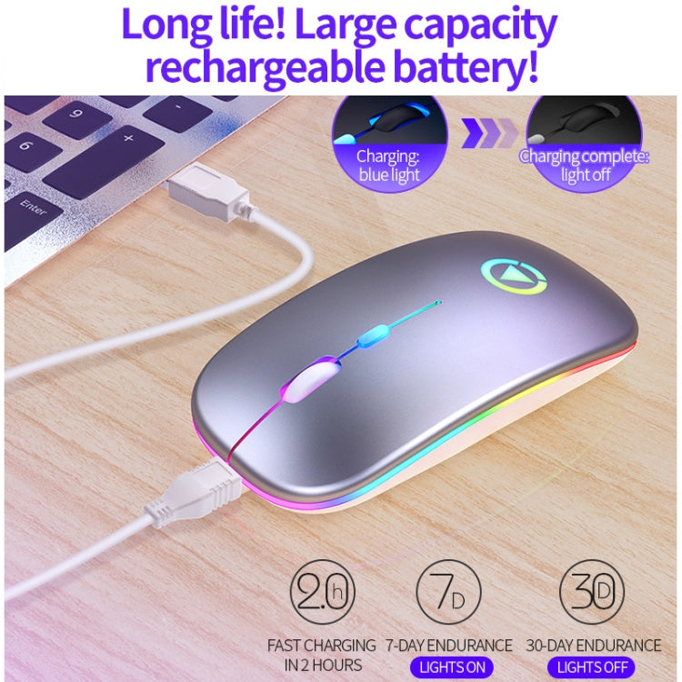 YINDIAO A2 BT3.0 + BT5.0 + 2.4GHz 1600DPI 3-modes Adjustable RGB Light Wireless Silent Bluetooth Mouse (Rose Gold) - Computer & Networking by YINDIAO | Online Shopping UK | buy2fix