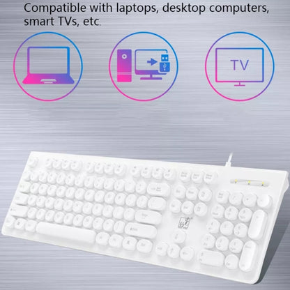 ZGB S500 Square Key USB Wired Computer Keyboard(White) - Wired Keyboard by Chasing Leopard | Online Shopping UK | buy2fix