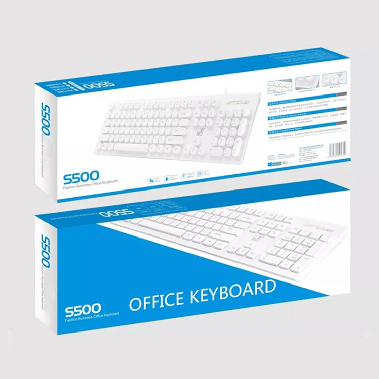 ZGB S500 Square Key USB Wired Computer Keyboard(White) - Wired Keyboard by Chasing Leopard | Online Shopping UK | buy2fix