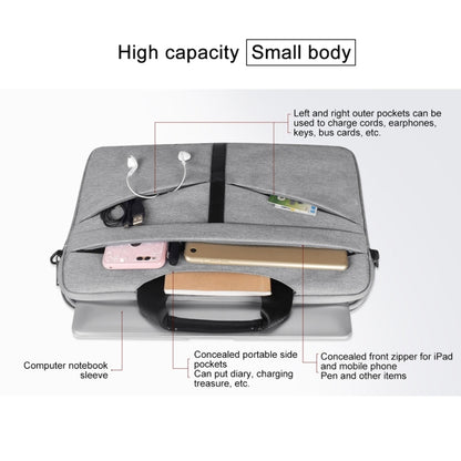 15.6 inch Breathable Wear-resistant Fashion Business Shoulder Handheld Zipper Laptop Bag with Shoulder Strap (Pink) - 14.1 inch by buy2fix | Online Shopping UK | buy2fix