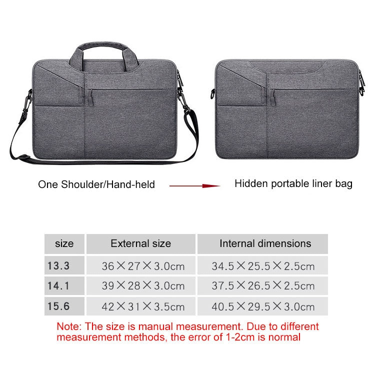 ST02S Waterproof Tear Resistance Hidden Portable Strap One-shoulder Handbag for 15.6 inch Laptops, with Suitcase Belt(Black) - Computer & Networking by buy2fix | Online Shopping UK | buy2fix