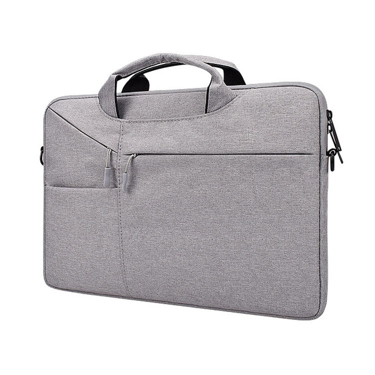 ST02S Waterproof Tear Resistance Hidden Portable Strap One-shoulder Handbag for 15.6 inch Laptops, with Suitcase Belt(Light Grey) - Computer & Networking by buy2fix | Online Shopping UK | buy2fix