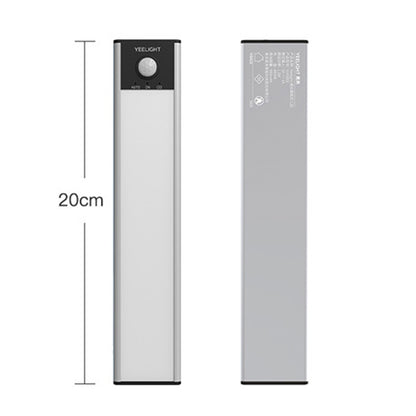 20cm Original Xiaomi Youpin YEELIGHT LED Smart Human Motion Sensor Light Bar Rechargeable Wardrobe Cabinet Corridor Wall Lamps(Silver) - Celling Lights & Chandeliers by Xiaomi | Online Shopping UK | buy2fix