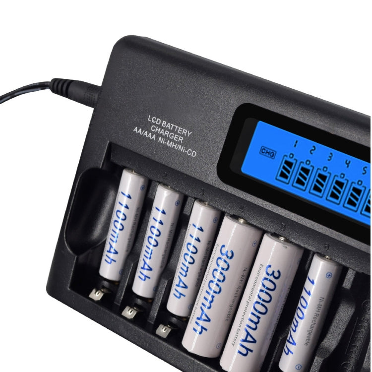 100-240V 12 Slot Battery Charger for AA / AAA / NI-MH / NI-CD Battery, with LCD Display, US Plug - Consumer Electronics by buy2fix | Online Shopping UK | buy2fix