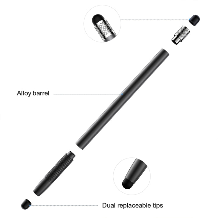 JOYROOM JR-DR01 Universal Dual-head Replaceable Silicone Tips Passive Tablet Stylus Pen (Black) - Stylus Pen by JOYROOM | Online Shopping UK | buy2fix