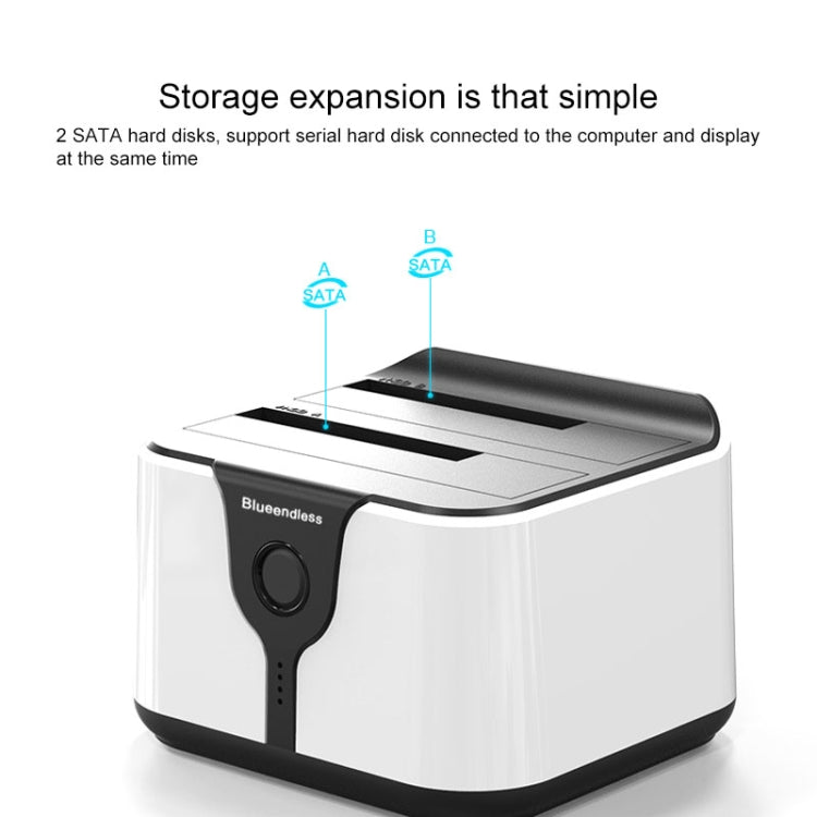 Blueendless 2.5 / 3.5 inch SATA USB 3.0 2 Bay Hard Drive Dock (EU Plug) - HDD Enclosure by Blueendless | Online Shopping UK | buy2fix