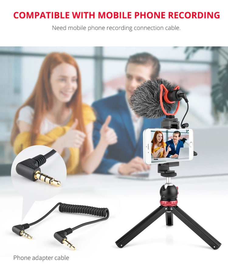 YELANGU MIC10 YLG9920A Professional Interview Condenser Video Shotgun Microphone with 3.5mm Audio Cable for DSLR & DV Camcorder (Black) - Camera Microphone by YELANGU | Online Shopping UK | buy2fix