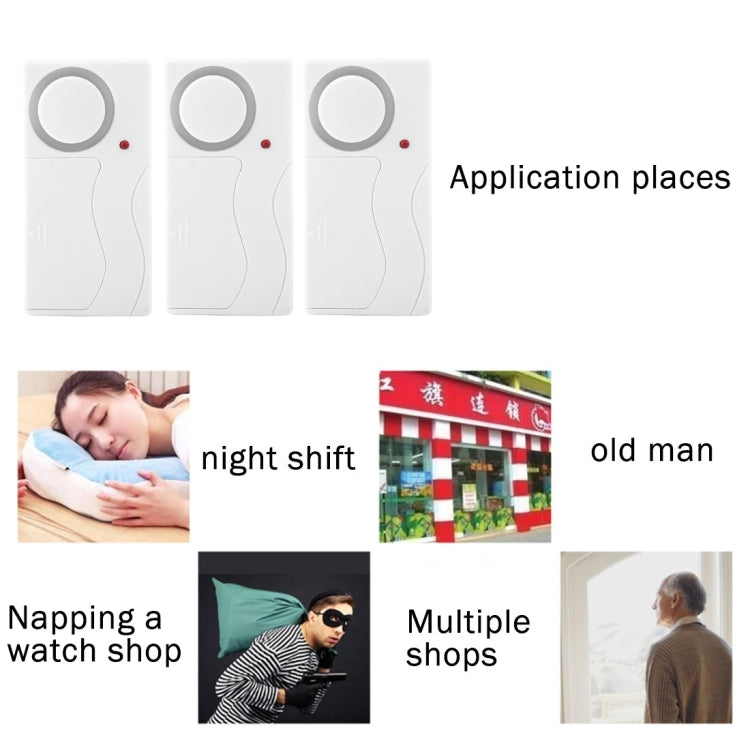 Home Security Wireless Remote Control Door Window Siren Magnetic Sensor Alarm Warning, 1 Remote Controller + 3 Magnetic Sensors - Security by buy2fix | Online Shopping UK | buy2fix