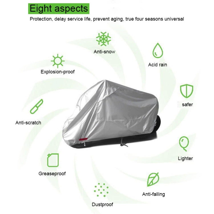 210D Oxford Cloth Motorcycle Electric Car Rainproof Dust-proof Cover, Size: XXXL (Black Silver) - Raincoat by buy2fix | Online Shopping UK | buy2fix