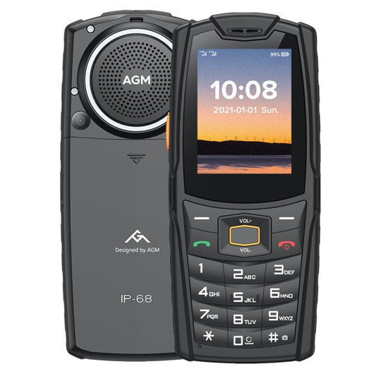 [HK Warehouse] AGM M6 4G Rugged Phone, RU Version, IP68 / IP69K / MIL-STD-810G Waterproof Dustproof Shockproof, 2500mAh Battery, 2.4 inch, Network: 4G, BT, FM, Torch(Black) - AGM by AGM | Online Shopping UK | buy2fix
