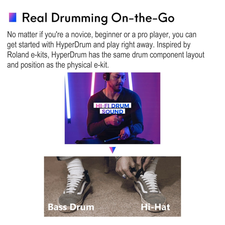 Hyperdrum Somatosensory Virtual Drum Kit Smart Portable Musical Instrument (Black) - Percussion Instruments by buy2fix | Online Shopping UK | buy2fix