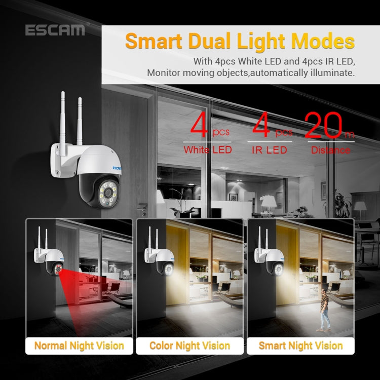 ESCAM PT207 HD 1080P WiFi IP Camera, Support Two Way Audio / Motion Detection / Night Vision / TF Card - Security by ESCAM | Online Shopping UK | buy2fix