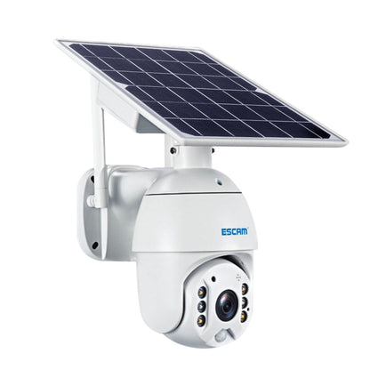 ESCAM QF480 EU Version HD 1080P IP66 Waterproof 4G Solar Panel PT IP Camera without Battery, Support Night Vision / Motion Detection / TF Card / Two Way Audio (White) - Dome Camera by ESCAM | Online Shopping UK | buy2fix