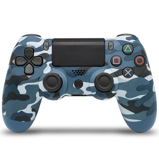 Camouflage Wireless Bluetooth Game Handle Controller with Lamp for PS4, US Version(Blue) - Gamepads by buy2fix | Online Shopping UK | buy2fix